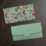 Flower Printed Matte Finish Shagun Envelopes, Sky Green