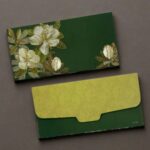 Vanya Creations Paper Flower Printed Velvet Finish Shagun Envelopes