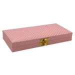 Vanya Creations Decorative Shagun Cash Gift Box for Money Gaddi, Jewellery, Gifting Sagan Wedding Occasion, Baby Pink Color Dot Pattern, Set of 1, Leatherette Finish Rectangle Shape