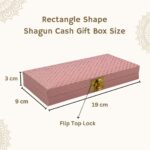 Vanya Creations Decorative Shagun Cash Gift Box for Money Gaddi, Jewellery, Gifting Sagan Wedding Occasion, Baby Pink Color Dot Pattern, Set of 1, Leatherette Finish Rectangle Shape