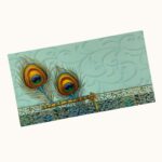 Vanya Creations Paper Peacock Feather Die Cut Matte Finish Shagun Envelopes