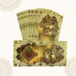 Vanya Creations Paper Groom Bride Printed Matte Finish Shagun Envelopes Tuck Flap Lifafa for Gifting Sagan Wedding Occasion Cash Money, 19.5 X 9.5 cm, Gold Foil Stamping, Multicolor
