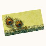 Vanya Creations Peacock Feather Die Cut Matte Finish Shagun Envelopes