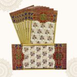 Vanya Creations Paper Floral Printed Matte Finish Shagun Envelopes Tuck Flap Lifafa for Gifting Sagan Wedding Occasion Cash Money, 19.5 X 9.5 cm, Gold Foil Stamping, Multicolor