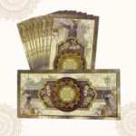 Vanya Creations Paper Rangoli Printed Matte Finish Shagun Envelopes Tuck Flap Lifafa for Gifting Sagan Wedding Occasion Cash Money, 19.5 X 9.5 cm, Gold Foil Stamping, Multicolor