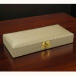 Vanya Creations Decorative Shagun Cash Gift Box for Money Gaddi, Jewellery, Gifting Sagan Wedding Occasion, Gold Color Dot Pattern, Set of 1, Leatherette Finish Rectangle Shape
