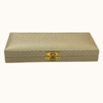Vanya Creations Decorative Shagun Cash Gift Box for Money Gaddi, Jewellery, Gifting Sagan Wedding Occasion, Gold Color Dot Pattern, Set of 1, Leatherette Finish Rectangle Shape