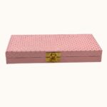 Vanya Creations Decorative Shagun Cash Gift Box for Money Gaddi, Jewellery, Gifting Sagan Wedding Occasion, Baby Pink Color Dot Pattern, Set of 1, Leatherette Finish Rectangle Shape