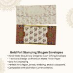 Vanya Creations Paper Floral Printed Matte Finish Shagun Envelopes Tuck Flap Lifafa for Gifting Sagan Wedding Occasion Cash Money, 19.5 X 9.5 cm, Gold Foil Stamping, Multicolor