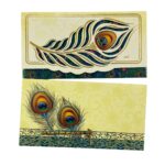 Vanya Creations Peacock Feather Die Cut Matte Finish Shagun Envelopes