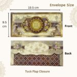Vanya Creations Paper Rangoli Printed Matte Finish Shagun Envelopes Tuck Flap Lifafa for Gifting Sagan Wedding Occasion Cash Money, 19.5 X 9.5 cm, Gold Foil Stamping, Multicolor