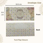 Vanya Creations Paper Flower Printed Matte Finish Shagun Envelopes Tuck Flap Lifafa for Gifting Sagan Wedding Occasion Cash Money, 19.5 X 9.5 cm, Gold Foil Stamping, Multicolor
