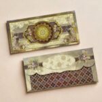 Vanya Creations Paper Rangoli Printed Matte Finish Shagun Envelopes Tuck Flap Lifafa for Gifting Sagan Wedding Occasion Cash Money, 19.5 X 9.5 cm, Gold Foil Stamping, Multicolor