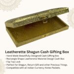 Vanya Creations Decorative Shagun Cash Gift Box for Money Gaddi, Jewellery, Gifting Sagan Wedding Occasion, Golden Color