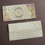 Vanya Creations Paper Flower Printed Matte Finish Shagun Envelopes Tuck Flap Lifafa for Gifting Sagan Wedding Occasion Cash Money, 19.5 X 9.5 cm, Gold Foil Stamping, Multicolor