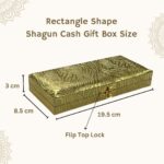 Vanya Creations Decorative Shagun Cash Gift Box for Money Gaddi, Jewellery, Gifting Sagan Wedding Occasion, Golden Color