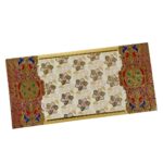 Vanya Creations Paper Floral Printed Matte Finish Shagun Envelopes Tuck Flap Lifafa for Gifting Sagan Wedding Occasion Cash Money, 19.5 X 9.5 cm, Gold Foil Stamping, Multicolor