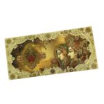 Vanya Creations Paper Groom Bride Printed Matte Finish Shagun Envelopes Tuck Flap Lifafa for Gifting Sagan Wedding Occasion Cash Money, 19.5 X 9.5 cm, Gold Foil Stamping, Multicolor