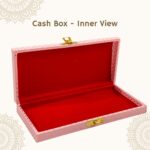 Vanya Creations Decorative Shagun Cash Gift Box for Money Gaddi, Jewellery, Gifting Sagan Wedding Occasion, Baby Pink Color Dot Pattern, Set of 1, Leatherette Finish Rectangle Shape