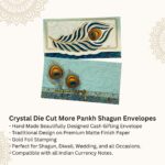Vanya Creations Paper Peacock Feather Die Cut Matte Finish Shagun Envelopes