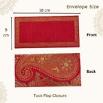 Vanya Creations Pack of 20 Paper Ambi Design Cut Metallic Finish Shagun Envelopes for Gifting Sagan Lifafa Wedding Occasion Cash Money, 18 X 9 cm, Maroon Color