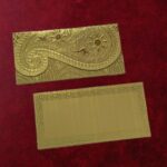 Vanya Creations Pack of 20 Paper Ambi Design Cut Metallic Finish Shagun Envelopes for Gifting Sagan Lifafa Wedding Occasion Cash Money, 18 X 9 cm, Gold Color