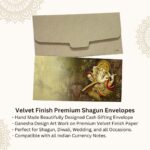 Vanya Creations Paper Printed Velvet Finish Shagun Envelopes Tuck Flap Lifafa for Gifting Sagan Wedding Occasion Cash Money