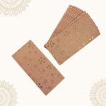Vanya Creations Paper Embossed Flower Printed Metallic Finish Shagun Envelopes Tuck Flap Lifafa for Gifting Sagan Wedding Occasion Cash Money, 19 X 9 cm, Foil Stamping, Baby Pink Color