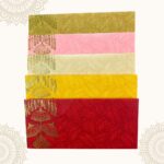 Rectangle Shape Metallic Paper Shagun Envelopes for Gifting Sagan Lifafa Wedding Occasion Cash Money, 18 X 8 cm, Multicolored 5 Colours