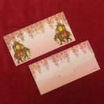 Paper Elephant Printed Velvet Finish Shagun Envelopes Tuck Flap Lifafa for Gifting Sagan Wedding Occasion Cash Money, 19 X 9.5 cm, Pack of 10, Gold Foil Stamping, Royal Baby Pink Color