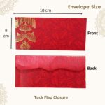 Rectangle Shape Metallic Paper Shagun Envelopes for Gifting Sagan Lifafa Wedding Occasion Cash Money, 18 X 8 cm, Multicolored 5 Colours