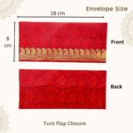 Rectangle Shape Metallic Paper Shagun Envelopes for Gifting Cash Sagan Lifafa Wedding Occasion Money, 18 X 8 cm, Multicolored 5 Colours