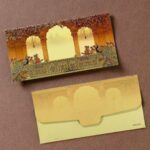 Pack of 20 Paper Traditional Mehal Printed Matte Finish Shagun Envelopes Lifafa for Gifting Sagan Wedding Occasion Cash Money, 18 X 9 cm, Gold Foil Stamping, Brick Orange Color