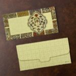 Golden Grace Printed Matte Finish Shagun Envelopes, Royal Cream Color