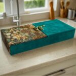 Decorative Shagun Cash Gift Box for Money Gaddi, Gifting Sagan Wedding Occasion, Jewellery | Sea Green Color, Set of 1, Half Cut Design Rectangle Shape