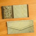 Wooden Texture Design Rectangle Shape Matte Finish Paper Shagun Envelopes for Gifting Cash Sagan Lifafa Wedding Money, 19 X 9 cm, Light Wood Color