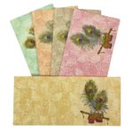 Rectangle Shape Paper Fancy Shagun Envelopes for Gifting Cash, Money Sagan Lifafa Wedding Occasion, 18 X 8 cm, Multicolored 5 Colours of 5 Each - Matki Design