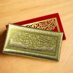 Rectangle Shape Leatherette Material with Acrylic Cut Comb Design Shagun Envelopes for Gifting Cash Sagan Lifafa Wedding Money, 19 X 10 cm