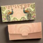 Floral Peacock Velvet Finish Shagun Envelopes Tuck Flap Lifafa for Gifting Sagan Wedding Occasion Cash Money