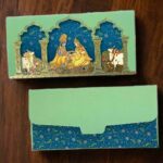 Divine Harmony Printed Velvet Finish Shagun Envelopes, Green Color