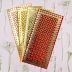 Rectangle Shape Metallic Paper Shagun Envelopes for Gifting Cash Sagan Lifafa Wedding Money Cover