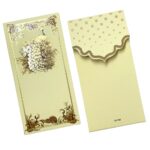 Royal Peacock Design Matte Finish Paper Designer Unique Top Opening Shagun Envelopes for Gifting Money Standing Sagan Lifafa Wedding, 19 X 9 cm, Cream Color