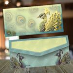 Vanya Creations Pack of 20, Majestic Aura Design Fancy Shagun Envelopes for Gifting Money Rectangle Shape Velvet Finish Paper Designer Sagan Lifafa Wedding Cash, 19 X 9 cm, Emerald Green Color