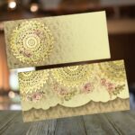 Vanya Creations Pack of 20, Designer Back Flap Design Shagun Envelopes for Gifting Cash Sagan Lifafa Wedding Occasion Money Cover Rectangle Shape Matte Finish, 19 X 9 cm, Beige Gold Color