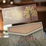 Vanya Creations Pack of 20, Arbor Elegance Design Fancy Shagun Envelopes for Gifting Money Rectangle Shape Velvet Finish Paper Designer Sagan Lifafa Wedding Cash, 19 X 9 cm, Earthy Brown Color