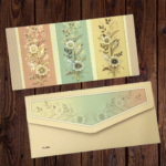 Pastel Bloom Harmony Design Fancy Shagun Envelopes for Gifting Money Rectangle Shape Matte Finish Paper Designer Sagan Lifafa Wedding Cash, 19 X 9 cm, Tri-tone Color