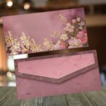 Blush Orchid Design Fancy Shagun Envelopes for Gifting Money Rectangle Shape Matte Finish Paper Designer Sagan Lifafa Wedding Cash, 19 X 9 cm, Dusty Rose Pink Color