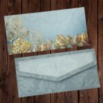 Celestial Blue Luxe Design Matte Finish Shagun Envelopes, Lavender Grey Color